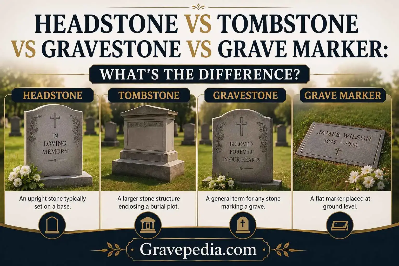 Headstone vs Tombstone vs Gravestone vs Grave Marker: What's the Difference?