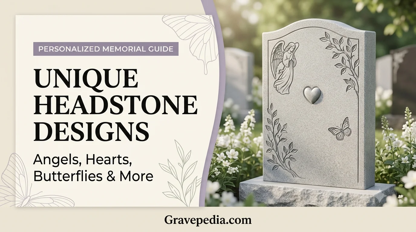 Personalized Headstone Designs: Angels, Hearts, Butterflies and More
