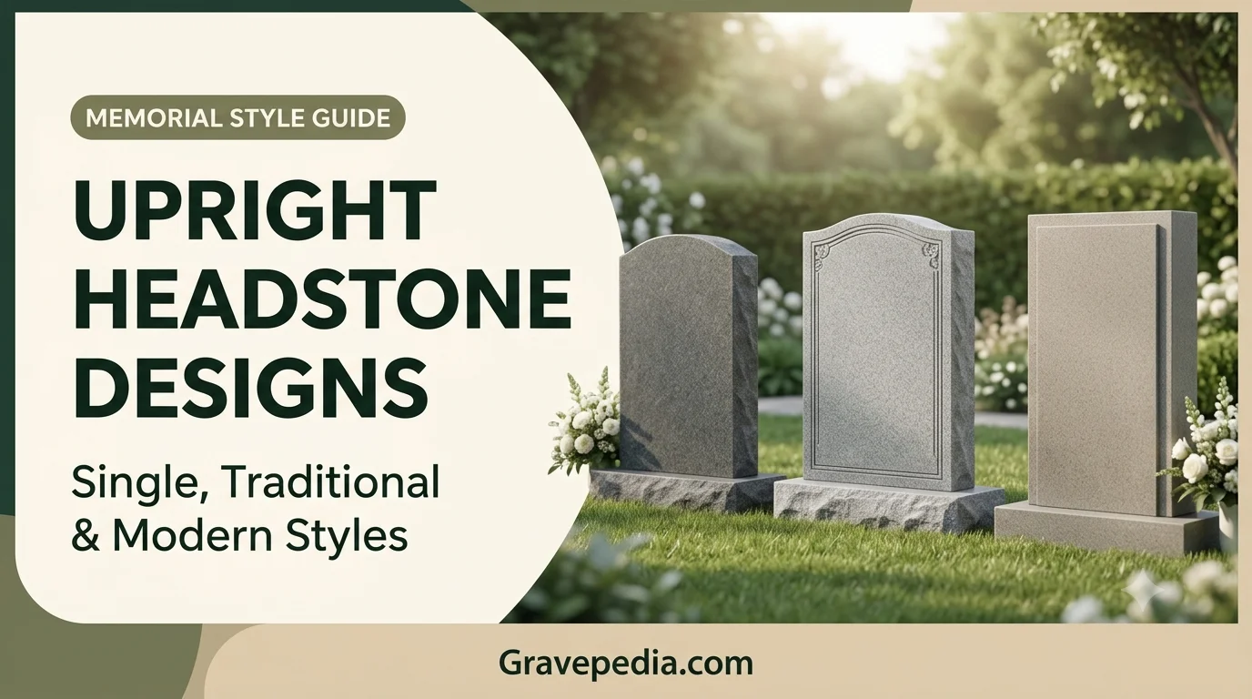 Upright Headstone Designs: Single, Traditional and Modern Styles